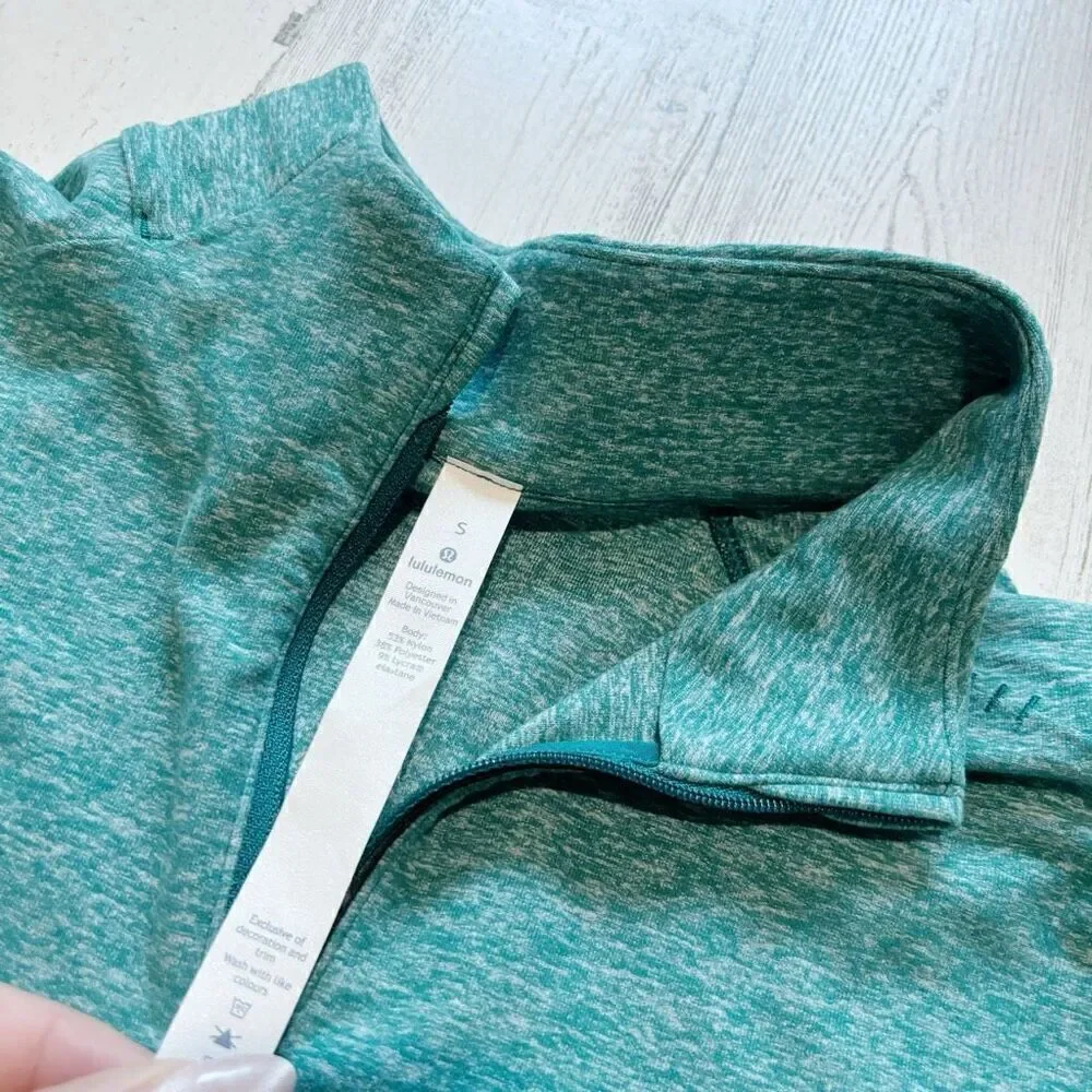 Lululemon Surge Warm 1/2 Zip in Heathered Laguna Size S